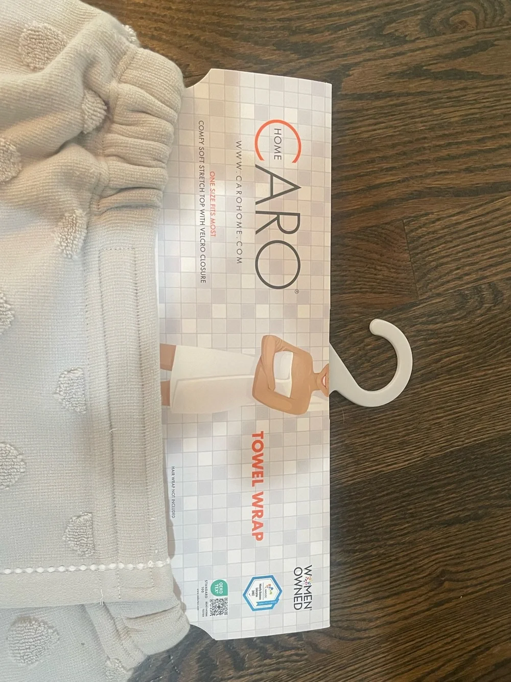 CARO spa towel wrap - velcro closure absorbent and soft 100% Cotton - Brand new